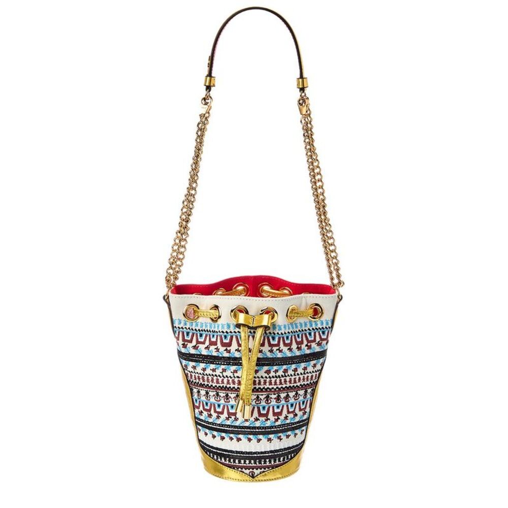 Christian Louboutin Canvas & Leather Bucket Bag, Multi